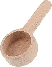 VICASKY Short Round Salt Spoon Ergonomic Beech Scoop for Ground Coffee Bath Salt and Condiments Durable Kitchen Tool for Everyday Use