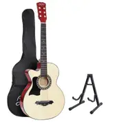 38 Inch Left Handed Acoustic Guitar 9 Piece Set With Stand