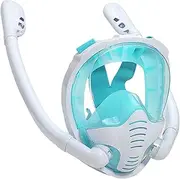 Snorkeling Face Cover,Full Face Snorkel Anti-Fog Goggles - Safe Breathing Anti-Leak Diving Equipment for Training Swimming