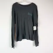 BILLABONG NWT Women's Gray Long Sleeve Dropped Shoulder Graphic Tee Size M