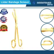 3 Lister Bandage Scissors 4.5” Gold Plated Surgical