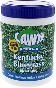 Grass Seed Kentucky Bluegrass Blend Contains Slow Release Fert. 500g Lawn Pro