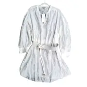 Refinity City Chic Womens Size 16 Tunic Top - Mini Dress Breathable Belted White