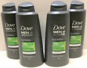 Dove Men +Care Fresh & Clean 2 In 1 Shampoo & Conditioner, 25.3oz, Lot of 4