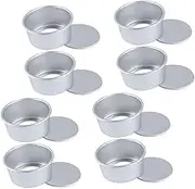 Ciieeo 8pcs Non Stick Round Cake Pans with Removable Bottom for Easy Demoulding Baking Molds for Mousse and Chiffon Cakes for Home Baking and Celebrations