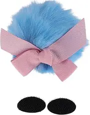 X AUTOHAUX Motorcycle Helmet Accessories Decoration Bow Tail for Motorcycle Bicycle Skiing Helmets Blue Plush Stickers 1 Set