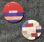 2 One of a Kind Vote Button 2024 Quilt Quilter Art Collage Democracy