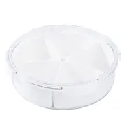 4 Compartment Snack Box Transparent Multifunctional Tight Sealing Divided Food Storage Containers for Office Round
