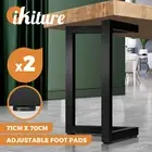 Oikiture 2X Coffee Dining Table Legs Bench Steel Metal Industrial 71 X 70CM