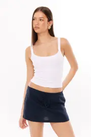 [Supré] Supré - Henley Relaxed Linen Mini Skirt - Midnight navy 6 MIDNIGHT NAVY