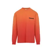 [Carhartt Wip] Carhartt Wip-Pumpkin Cherry Organic Cotton Long Sleeves Light Work T-Shirt-Uomo S STAND