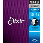 Elixir #11000 Acoustic Polyweb Guitar Strings 80/20 Bronze 10-47 Extra Light