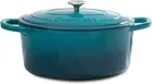 109475.02 Artisan Oval Cast Iron Dutch Oven with Non-Stick Surface, 7 Quart, Tea