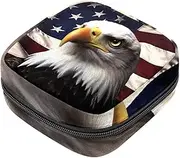 Period Bag,Sanitary Napkin Storage Bag,American Eagle USA Flag,Tampon Holder for Purse