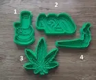 Marijuana 420 cannabis Cookie Cutter Embosser Stamp Fondant shape