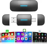 [GDSanlian] Wireless CarPlay Adapter, Converts Wired CarPlay to Mini Wireless CarPlay Adapter for iPhone, for Cars Manufactured in 2015 and Later, Compatible with Apple iPhone iOS 10+ &Android 11+