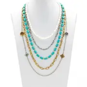 nWT Patricia Nash Floret Charm Long Modular Necklace. 658231