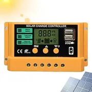 Solar Powered Controller,30A PWM Solar Charge Controller | with LCD Display, Multiple Load Control Modes for Outdoor, Factory