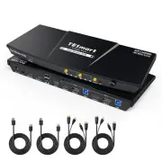 TESmart USB 3.0 DisplayPort + HDMI KVM Switch 2 Monitors 2 Computers 4K@60Hz, Du