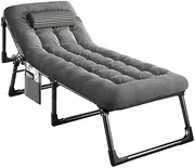Adjustable Folding Bed with Mattress, Portable Lightweight Sleeping Cot Foldable Sleeping Cot Outdoor Camping Bed Portable Camping Pad Single Bed with Matress