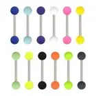 Wholesale 12Pk 14G Tongue Ring Straight Barbells Surgical Steel Nipple piercings
