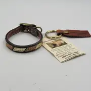 NEW HANDCRAFTED DOG COLLARS CUSTOM LEATHER WITH BRASS HARDWARE SIZE 8"