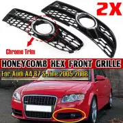 For Audi A4 B7 S-Line 2005-08 Chrome Trim Honeycomb Front Mesh Fog Light Grille (for: Audi)