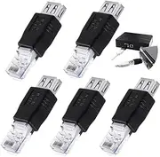 5 Pack USB to Ethernet Adapter, USB to RJ45 Adapter Laptop LAN Network Cable Ethernet Converter Plug PC Crystal Head RJ45 Male to USB 2.0 AF A Female Adapter Connector