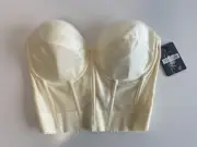 DOMINIQUE Noemi Ivory Backless Strapless Bridal Bustier Bra Size 36D (AU 14D)