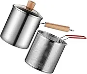 ZUNOXAZ 1set Deep Fry Pot Fry Basket Versatile Kitchen Tool for Frying Heating and Food Preparation Ergonomic Easy to Use