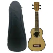 Tribute 21 Inch Soprano Electric Acoustic Ukulele Nylgut Strings w/Black Bag