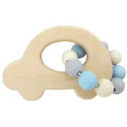 Hess Spielzeug Wooden 9.5cm Rattle Car Play Toy Baby/Infant 0m+ Natural Blue