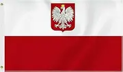 Large 3×5 FT Poland Hawk Flag, Big 75D Polish Coat Of Arm Eagle National Outdoor Banner,DecorGarden With Brass Gromment