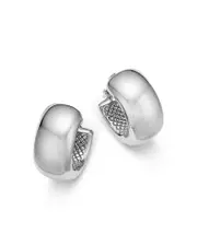 Bloomingdale's Fine Collection Polished Wide Huggie Hoop Earrings in Sterling Silver
