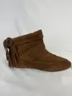 Saint Laurent Nino Suede Fringe Boots In Brown Size 38 Retail $995 NIB