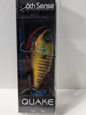 6th Sense 5/8oz QUAKE 70 Lipless Flat Back 2.75" Crankbait Bluegill Fire - NIB!