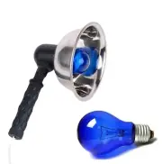BLUE MININ MININA REFLECTOR LAMP EU WITH 2X E27 60W BLUE BULBS 220V 160 MM /6.3"