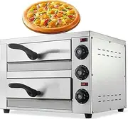 [GYDUHYE] Commercial Pizza Oven, 16 Inch Electric, Double Layer, Timer, Independent Temperature Regulation, Stainless Steel