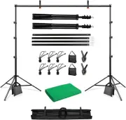 Backdrop Stand 2.6x3m Adjustable Photography Background Support System Kit