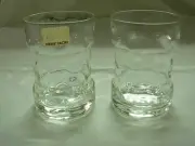 2 GEORG JENSEN ART GLASS DOUBLE OLD FASHIONED GLASSES ~ MCM