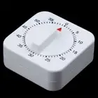 Count Alarm Baking Cook Round White Kitchen 60 Minutes Mechanical Timer Square