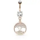 Rose Gold Tree of Life Belly Piercings