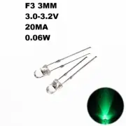 50pcs Green F3 3mm Diameter LEDs Round Bright Light Lamp Emitting Diode