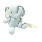 Janie and Jack Boys Plush Elephant Rattle Toy Blue