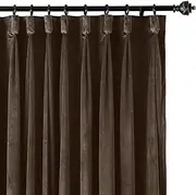 [ChadMade] Goblet 42W x 84L Room Darkening Velvet Curtain Drapery Panel for Traverse Rod or Track, Living Room Bedroom Meetingroom Club Theater Patio Door (1 Panel), Chocolate