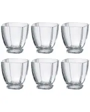 Barski Set of 6 Crystal Square Double Old Fashioned Glasses