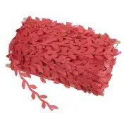 44 Yards Red Leaf Ribbon, Leaves Trim Rope Leaf String, Style 7
