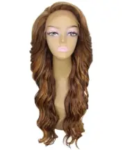 LUXLUXE Asana Wavy 26"7x4 Women's Lace Front Wig, BLT-0117, Light Brown Blend