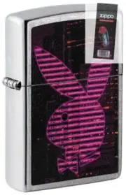 Zippo 49524 PlayBoy Bunny Pocket Lighter + FLINT PACK