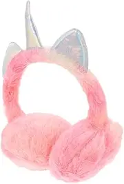 [Ipetboom] Unicorn Horn Plush Earmuffs Girls Winter Ear Warmers Comfortable Stylish